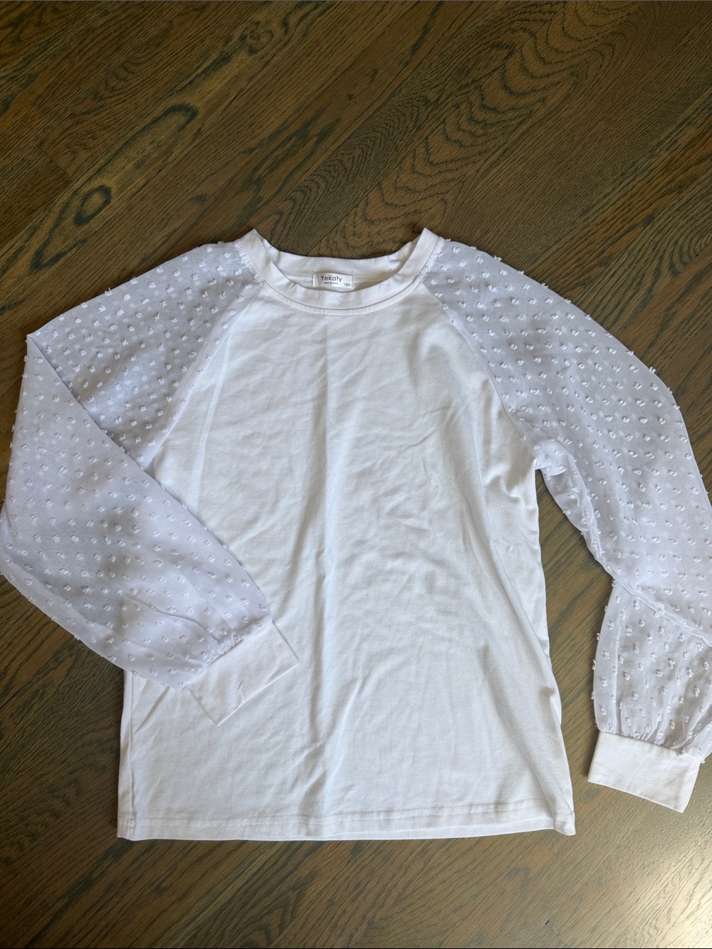 White Long-Sleeve Dot-Sleeve Tee by Zutano